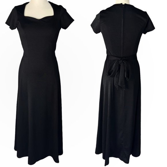 Tuxedo Wholesaler Dresses & Skirts - Black Sweetheart Neckline Short Sleeve Dress Tuxedo Wholesaler Concept Attire 4